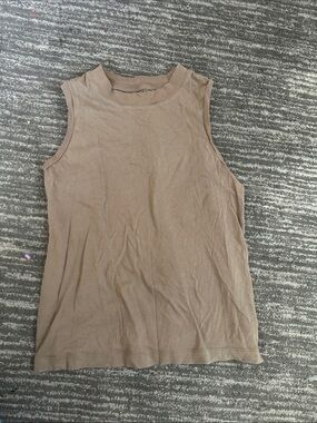 Target Taupe Ribbed Mock Neck Tank